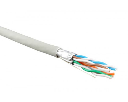 Кабель витая пара Hyperline, LSZH (нг(A)-HF), U/FTP, кат. 6, проводник Ø 0,16мм, 500м, катушка, тип прокладки: внутри зданий, цвет: серый