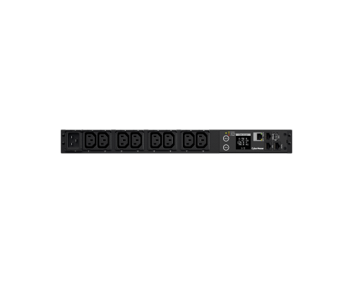 Блок силовых розеток CyberPower MBO, IEC 320 C13 х 8, вход IEC 320 C20, шнур 3 м, 44х433х112 мм (ВхШхГ), 16А, 19&quot;, RJ45, ЖК-дисплей, чёрный, измерение