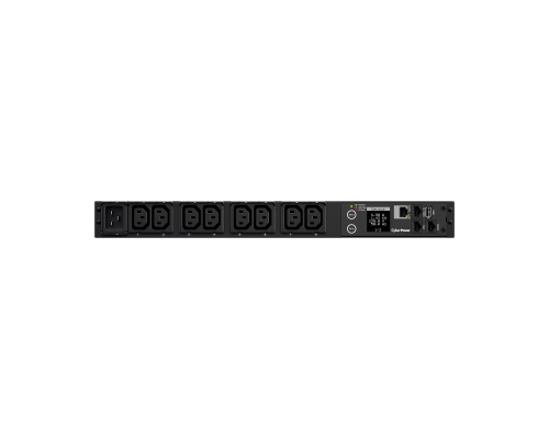 Блок силовых розеток CyberPower MBO, IEC 320 C13 х 8, вход IEC 320 C20, шнур 3 м, 44х433х112 мм (ВхШхГ), 16А, 19", RJ45, ЖК-дисплей, чёрный, измерение