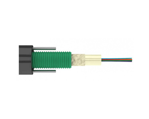 Кабель ВО Lanmaster Loose tube,  24хОВ, G657.A1 9/125, PE, Ø 7,8мм, снаружи зданий, бронированный, цвет: чёрный