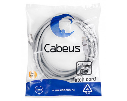 Патч-корд Cabeus PC-FTP-RJ45-Cat.5e-20m Кат.5е 20 м серый