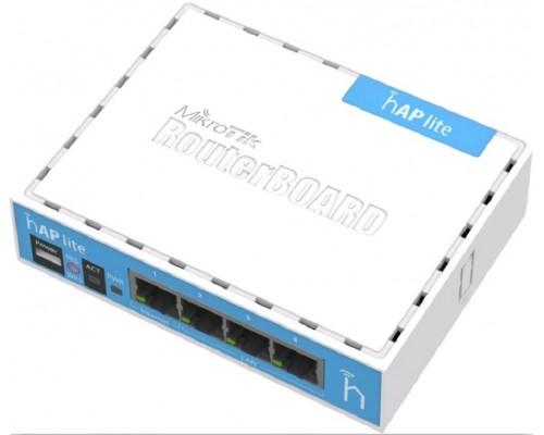 Маршрутизатор Mikrotik, RouterBOARD, портов: 4, LAN: 3, антенн: 1, 28х89х113 мм (ВхШхГ), цвет: белый, RB941-2nD