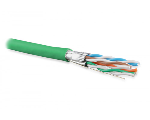 Кабель витая пара Hyperline UFTP4-C6A-S23-IN-LSZH, LSZH (нг(A)-HF), U/FTP, кат. 6a, проводник Ø 0,57мм, 500м, тип прокладки: внутри зданий, цвет: зелё