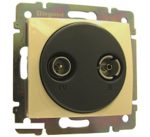 Розетка в сборе Legrand Valena, 2x TV/R, кат. 5е, экр., внутренняя, 51х58 мм (ВхШ), цвет: слоновая кость, (LEG.774332)