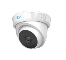 Аналоговая видеокамера RVI, купольная, помещение, 2Мп, 1/2,7’, 1920х1080, 25к/с, ИК, AHD; CVBS; CVI; TVI, об-в:2,8мм, белый, RVi-1ACE210 (2.8) white