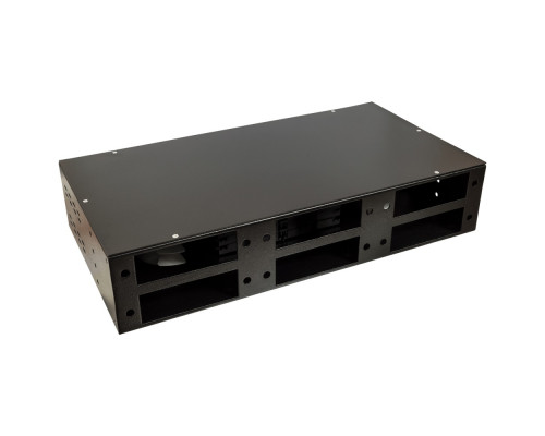 Бокс оптический Lanmaster, 72 хОВ, 2U, 429х87х229 мм (ВхШхГ), цвет: чёрный, (LAN-FOBM-RM-6P)