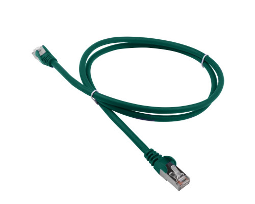 Шнур комм. Lanmaster, кат. 5е, экр., FTP, RJ45/RJ45, LSZH, AWG26 15м, зелёный
