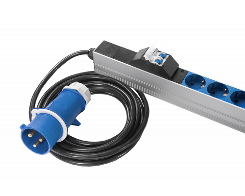Верт блок розеток Rem-32, 1 фаза 32A, 2 авт,инд, 24 S, 1820 мм, вх IEC 309, шнур 3 м