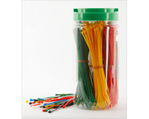 Стяжка кабельная Hyperline, неоткрывающаяся, 2,5 мм Ш, 160 мм Д, 500 шт, материал: нейлон, цвет: разноцветный