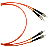 Комм. шнур оптический Hyperline, Duplex FC/ST, OM2 50/125, LSZH, 15м, Ø 2мм, серый хвостовик, цвет: оранжевый