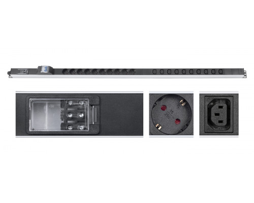 Блок розеток для 19" шкафов 16А Cabeus PDU-16-10S-10C13-B-T 10 розеток