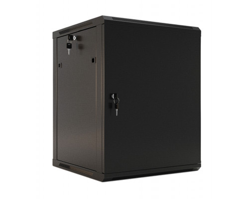 Шкаф телекоммуникационный настенный Hyperline TWB, 19", 9U, 500х600х450 мм (ВхШхГ), дверь: металл, разборный, цвет: чёрный