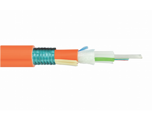 Кабель ВО Eurolan L21 Loose tube,  8хОВ, OM4 50/125, LSZH, Ø 11,6мм, снаружи зданий в грунт, бронированный, цвет: оранжевый