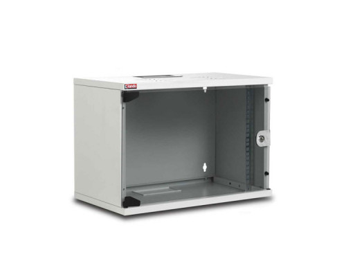 Шкаф телекоммуникационный настенный Lande NETbox SOHO, 19", 7U, 370х540х300 мм (ВхШхГ), дверь: стекло, разборный, цвет: серый