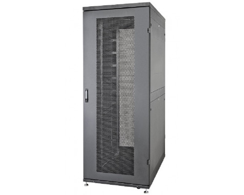 Шкаф серверный напольный Eurolan D9000, IP20, 42U, 1955х600х1200 мм (ВхШхГ), дверь: перфорация, боковая панель: сплошная, сварной, цвет: чёрный