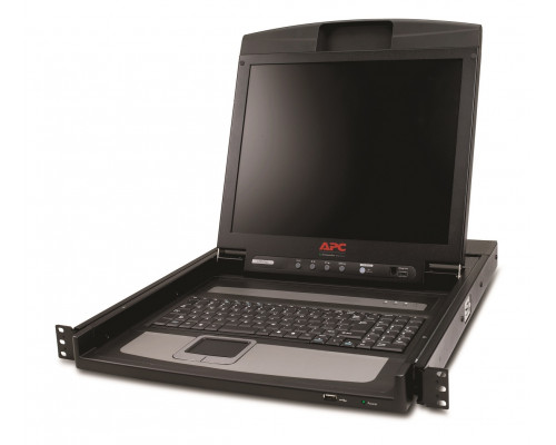 Переключатель KVM APC, портов: 1, 44х482х614 мм (ВхШхГ), USB, PS/2, цвет: чёрный