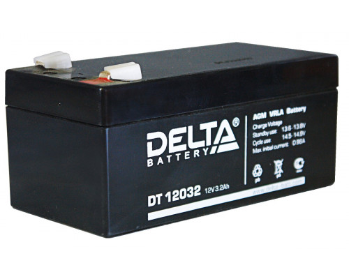 Аккумулятор для ИБП Delta Battery DT, 67х67х135 мм (ВхШхГ),  Необслуживаемый свинцово-кислотный,  12V/3,3 Ач, цвет: чёрный, (DT 12032)