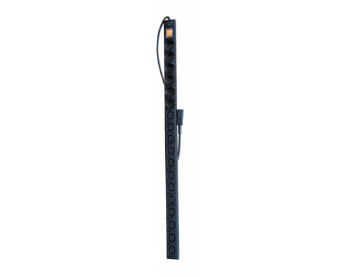 Блок силовых розеток Eurolan, IEC 60320 С13 х 12, Shuko х 6, вход IEC 320 C20, шнур 1,8 м, 910х50х106 мм (ВхШхГ), 16А, выключатель, чёрный