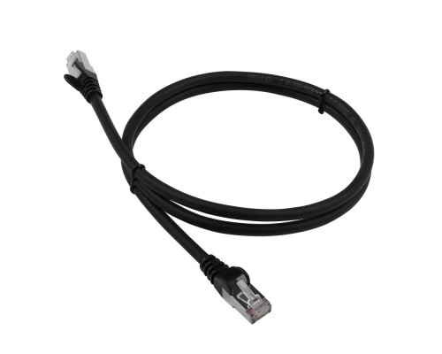 Шнур комм. Lanmaster, кат. 6, экр., FTP, RJ45/RJ45, LSZH, AWG26, 1м, чёрный