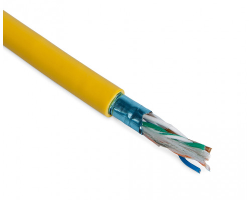 Кабель витая пара Hyperline FUTP4-C5E-P26-IN-PVC, PVC, F/UTP, кат. 5е, проводник Ø 0,48мм, 100м, коробка, тип прокладки: внутри зданий, цвет: жёлтый