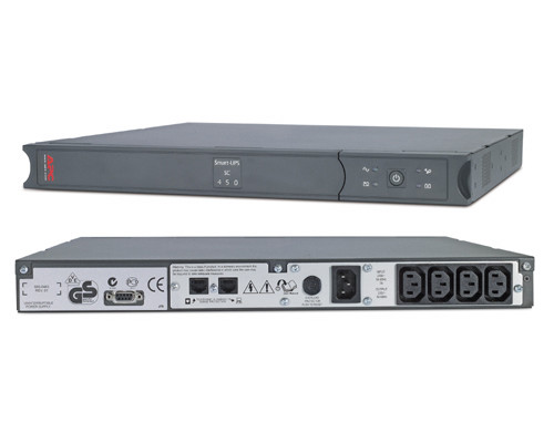 ИБП APC Smart-UPS SC, 450ВА, линейно-интерактивный, в стойку, 432х383х44 (ШхГхВ), 230V, 1U,  однофазный, Ethernet, (SC450RMI1U)