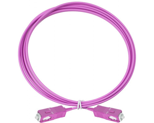 Комм. шнур оптический Eurolan Tight Buffer, Simplex SC/SC, OM4 50/125, LSZH (нг(A)-HF), 15м, пурпурный хвостовик, цвет: пурпурный