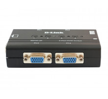 Переключатель KVM D-Link, портов: 4 х VGA D-SUB (HDB-15), 25х65х100 мм (ВхШхГ), PS/2
