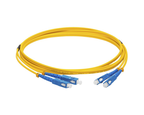 Комм. шнур оптический Lanmaster, Duplex SC/SC (APC/APC), OS2 9/125, LSZH, 15м, синий хвостовик, цвет: жёлтый