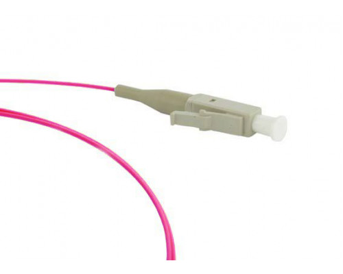 Пигтейл Hyperline, LC (MM), OM4 50/125, 1м, серый хвостовик, цвет: маджента