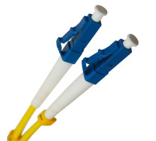 Комм. шнур оптический BNH Tight Buffer, Duplex LC/LC (UPC/UPC), OS2 9/125, LSZH, 3м, Ø 3мм, синий хвостовик, цвет: жёлтый