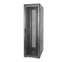 Шкаф серверный напольный Eurolan D9000, IP20, 42U, 2044х600х1000 мм (ВхШхГ), дверь: перфорация, боковая панель: сплошная, 2 части, разборный, цвет: чё