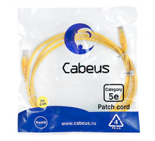 Патч-корд Cabeus PC-UTP-RJ45-Cat.5e-2m-YL Кат.5е 2 м желтый