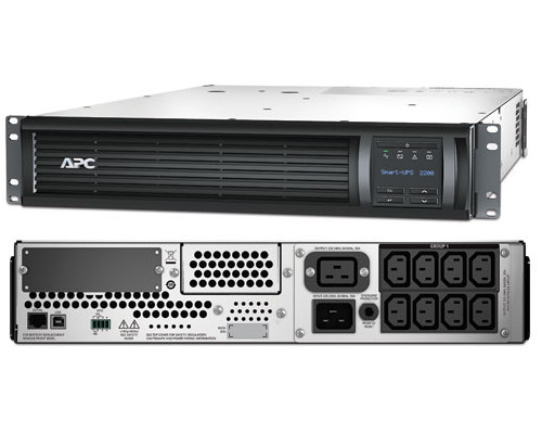 ИБП APC Smart-UPS, 2200ВА, линейно-интерактивный, в стойку, 483х660х89 (ШхГхВ), 230V, 2U,  однофазный, Ethernet, (SMT2200RMI2U)