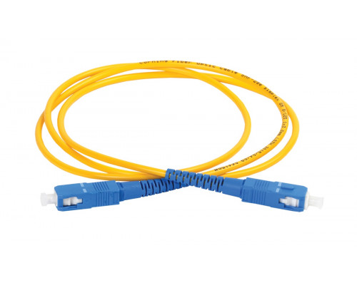 Комм. шнур оптический ITK, Simplex SC/SC (UPC/UPC), OS2 9/125, LSZH, 5м, синий хвостовик, цвет: жёлтый