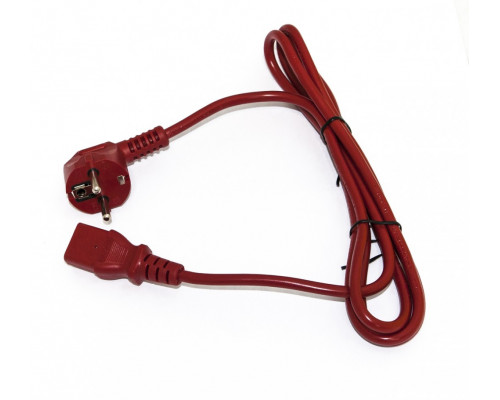 Шнур для блока питания Hyperline, IEC 320 C13, вилка Schuko, 3 м, 10А, цвет: красный
