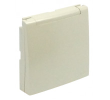 Лиц. панель розеточная Efapel Logus90, 1х 2к+З, плоская, с защитной крышкой, цвет: жемчуг (90634 TPE)