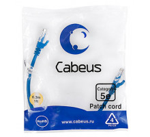 Патч-корд Cabeus PC-UTP-RJ45-Cat.5e-0.3m-BL Кат.5е 0.3 м синий