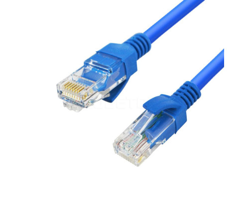 Шнур комм. Lanmaster, кат. 5е, неэкр., U/UTP, RJ45/RJ45, PVC, 5м, синий