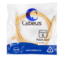 Патч-корд Cabeus PC-UTP-RJ45-Cat.6-3m-YL Кат.6 3 м желтый