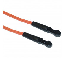 Комм. шнур оптический Hyperline, Duplex MTRJM/MTRJM, OM2 50/125, LSZH, 3м, Ø 2мм, чёрный хвостовик, цвет: оранжевый