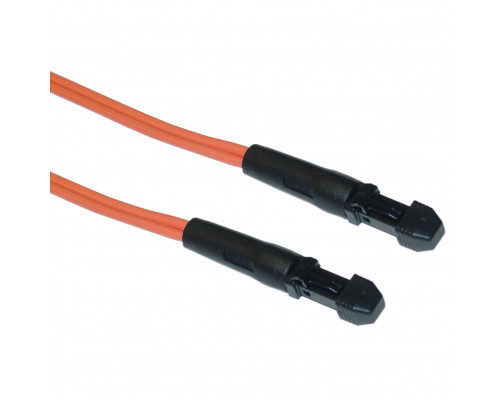 Комм. шнур оптический Hyperline, Duplex MTRJM/MTRJM, OM2 50/125, LSZH, 3м, Ø 2мм, чёрный хвостовик, цвет: оранжевый