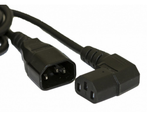 Шнур для блока питания Hyperline, IEC 320 C13, вилка C14, 1 м, 10А, провода 3 х 0,75 кв. мм, цвет: чёрный