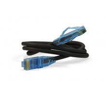Шнур комм. Hyperline, кат. 6, неэкр., U/UTP, RJ45/RJ45, LSZH, AWG24 1.5м, чёрный