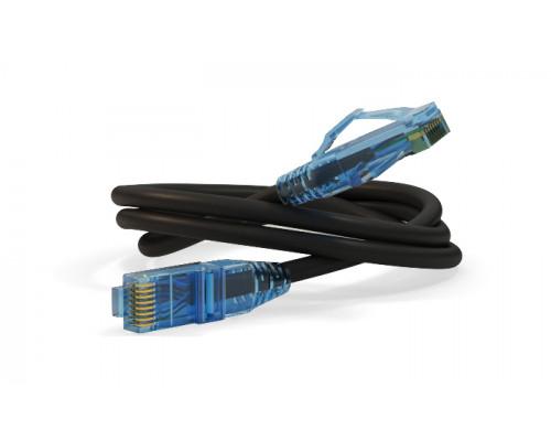 Шнур комм. Hyperline, кат. 6, неэкр., U/UTP, RJ45/RJ45, LSZH, AWG24 1.5м, чёрный