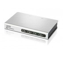 Переключатель KVM Aten, портов: 4 х SPHD-15, 25х81,5х200 мм (ВхШхГ), PS/2, цвет: металл