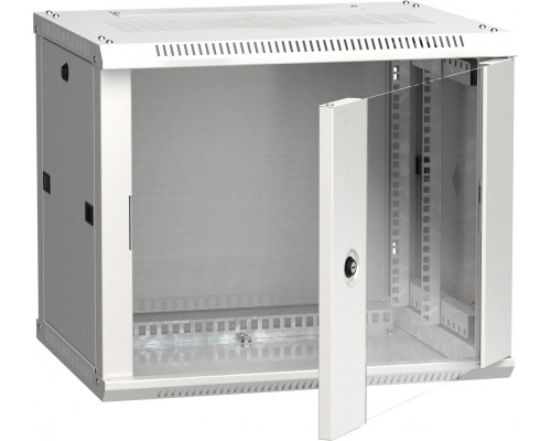 Шкаф навесной ITK LINEA W, 19&quot;, 9U, 500х600х600 мм (ВхШхГ), дверь: стекло, разборный, цвет: серый