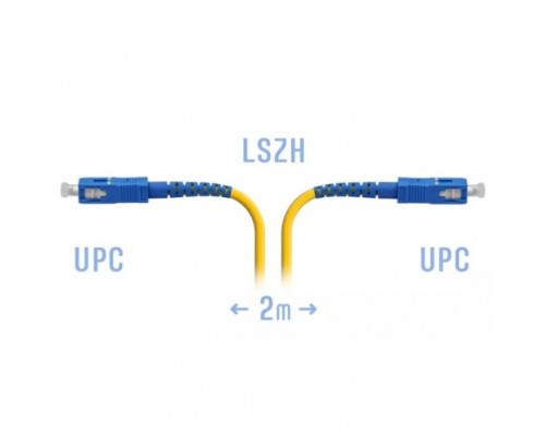 Патчкорд оптический BOUZ, LC/UPC-SC/UPC, SM, Simplex, 2 метра, LSZH 3мм