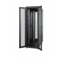 Дверь (к шкафу) Eurolan D9000, 48U, 600 мм Ш, двойная, перфорация, цвет: чёрный