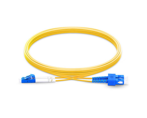 Патчкорд оптический BOUZ, LC/UPC-SC/UPC, SM, Duplex, 1 метр, LSZH 3мм
