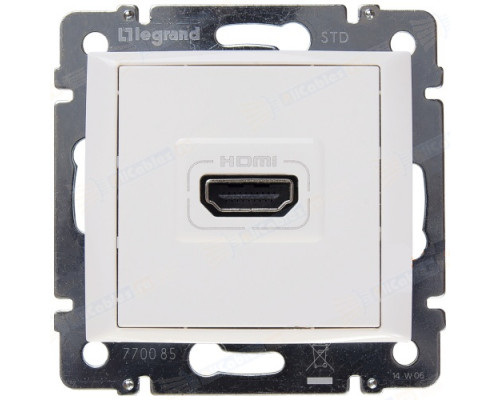 Розетка в сборе Legrand Valena, 1x HDMI, кат. 5е, экр., внутренняя, 51х58 мм (ВхШ), цвет: белый, (LEG.770085)